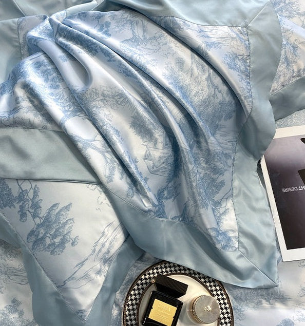 KTX-925523 Four-Piece Light Luxury Bed Set with Fitted Sheet and Duvet Cover in Multiple Sizes