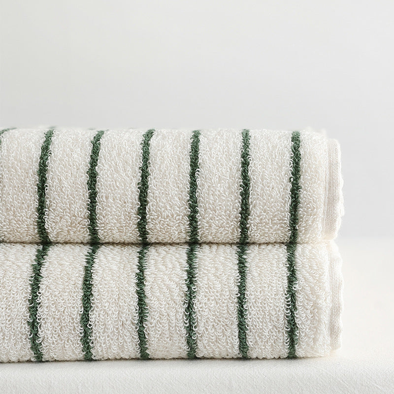 KTX-925779 Parent-Child Long-Staple Cotton Yarn-Dyed Rhombus and Striped Towels Set