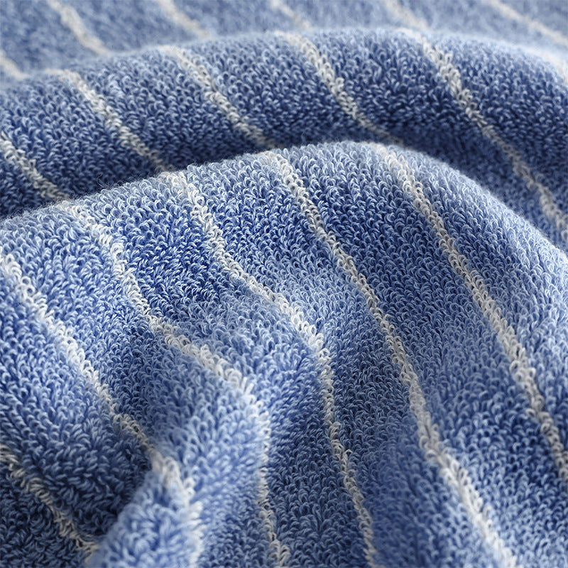 KTX-925779 Parent-Child Long-Staple Cotton Yarn-Dyed Rhombus and Striped Towels Set