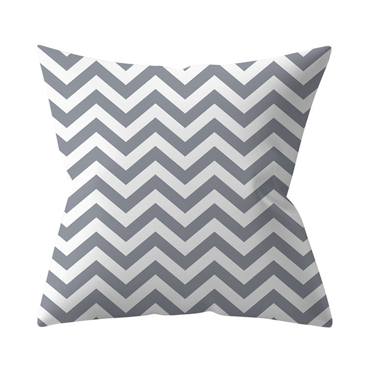KTX-927187 Gray Geometric Abstraction Polyester Pillow Cover - European Style 45x45cm