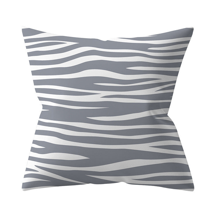 KTX-927187 Gray Geometric Abstraction Polyester Pillow Cover - European Style 45x45cm
