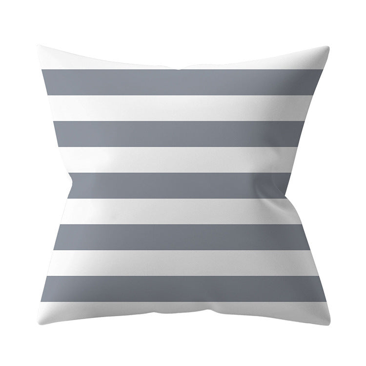 KTX-927187 Gray Geometric Abstraction Polyester Pillow Cover - European Style 45x45cm