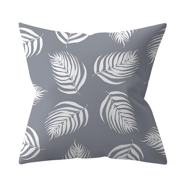 KTX-927187 Gray Geometric Abstraction Polyester Pillow Cover - European Style 45x45cm
