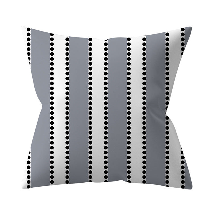 KTX-927187 Gray Geometric Abstraction Polyester Pillow Cover - European Style 45x45cm