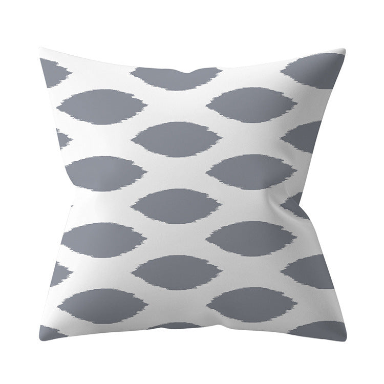 KTX-927187 Gray Geometric Abstraction Polyester Pillow Cover - European Style 45x45cm
