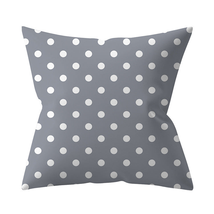 KTX-927187 Gray Geometric Abstraction Polyester Pillow Cover - European Style 45x45cm