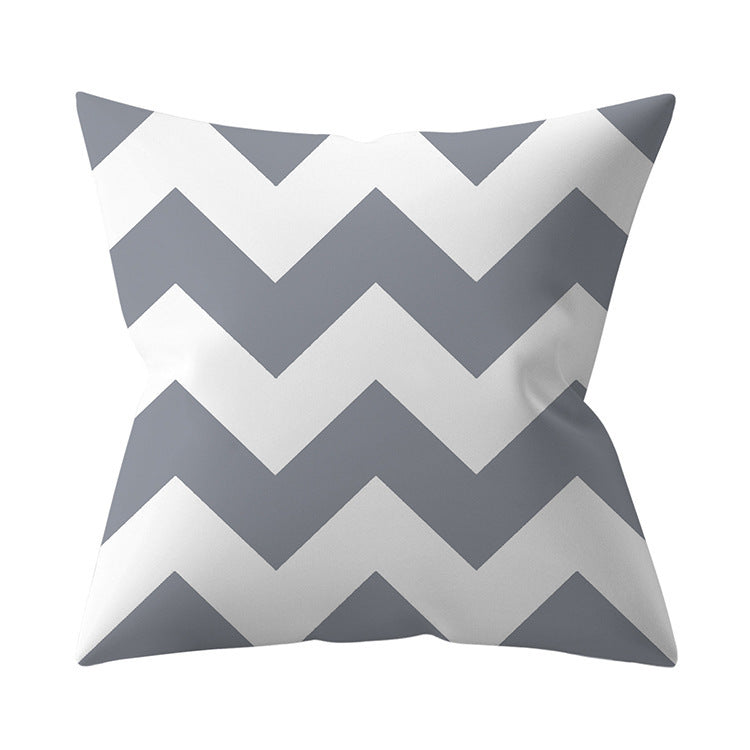 KTX-927187 Gray Geometric Abstraction Polyester Pillow Cover - European Style 45x45cm