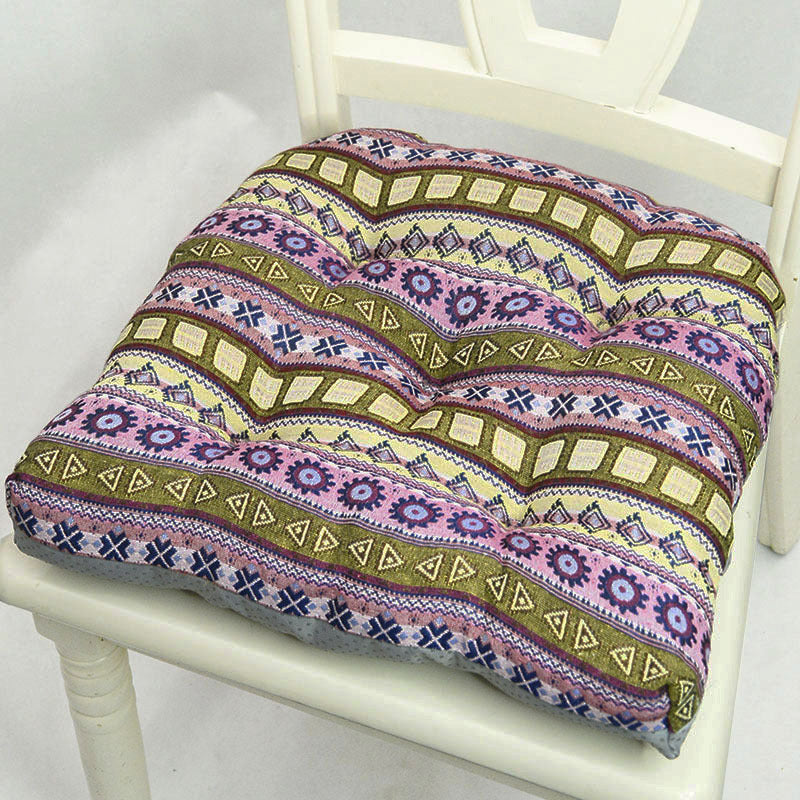 KTX-927315 American Style Jacquard Cushion with Geometric and Floral Design, 42x42CM