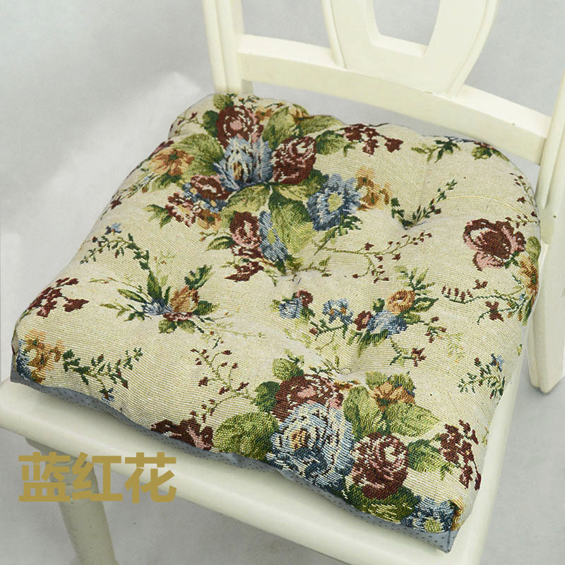 KTX-927315 American Style Jacquard Cushion with Geometric and Floral Design, 42x42CM