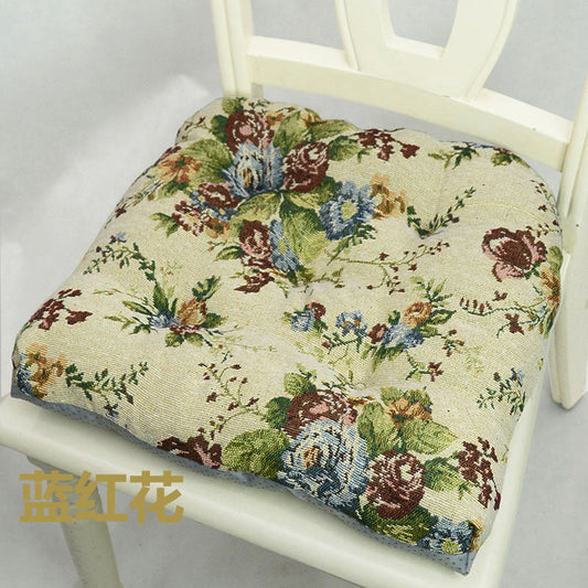 KTX-927315 American Style Jacquard Cushion with Geometric and Floral Design, 42x42CM