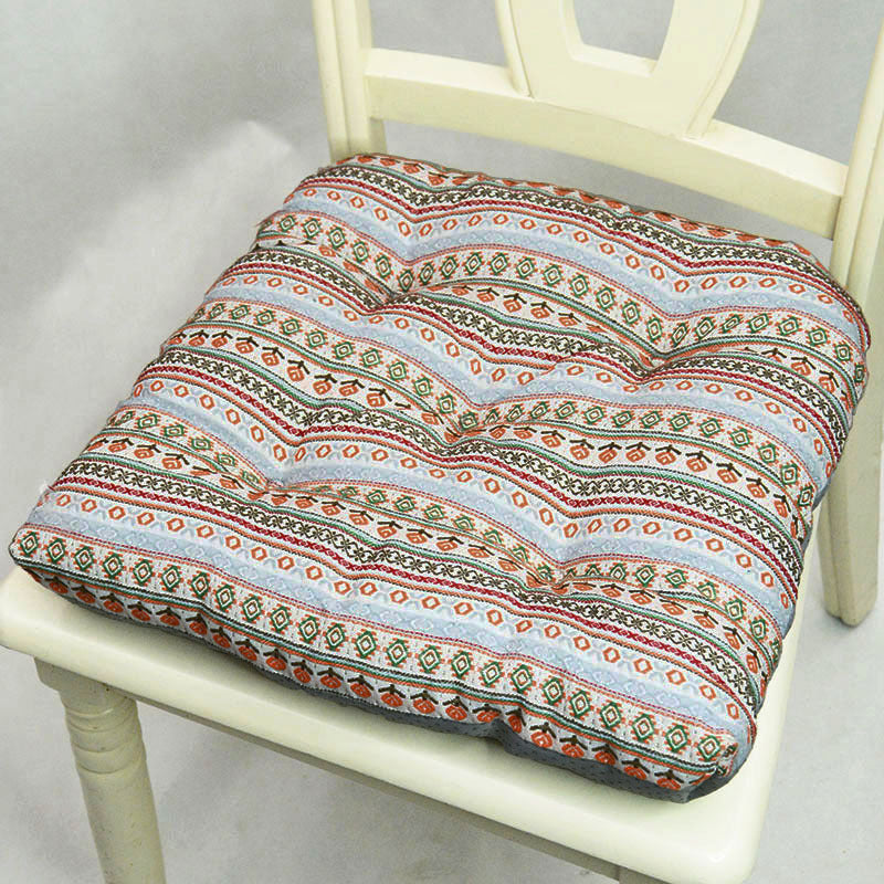 KTX-927315 American Style Jacquard Cushion with Geometric and Floral Design, 42x42CM