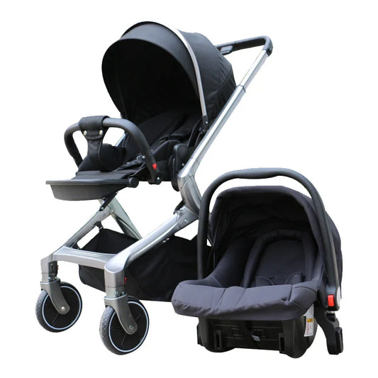 KTX-927699 3-in-1 Reversible Linen Baby Stroller with Basket for Ages 0-3 Years