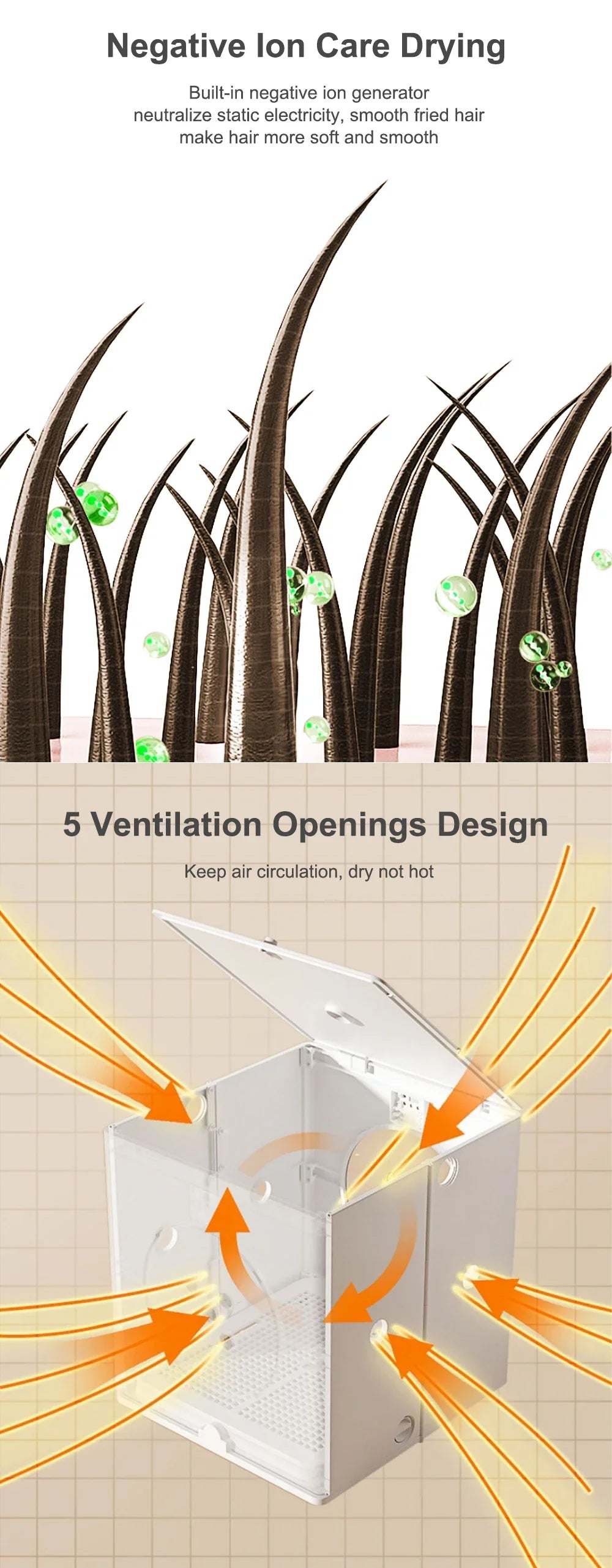 KTX-927763 Foldable 360 Airflow Pet Dryer Box for Cats and Dogs, Eco-Friendly Grooming Solution