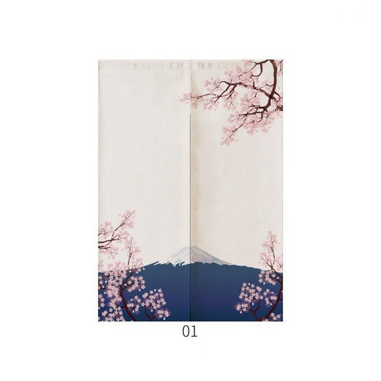 KTX-928211 Japanese Style Ukiyo-e Fabric Door Curtain - Decorative Home Entrance Drapery (Multiple Sizes Available)