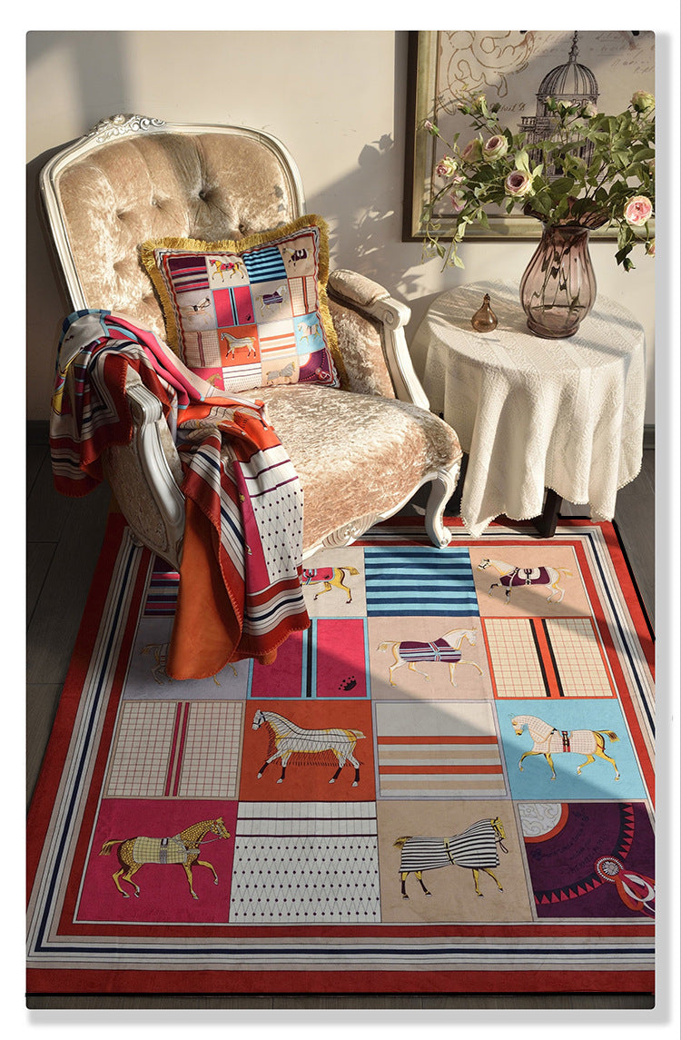 KTX-928339 Round Non-slip Polyester Carpet for Living Room and Bedroom