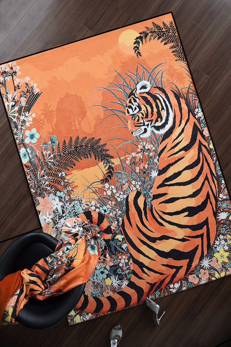 KTX-928339 Round Non-slip Polyester Carpet for Living Room and Bedroom