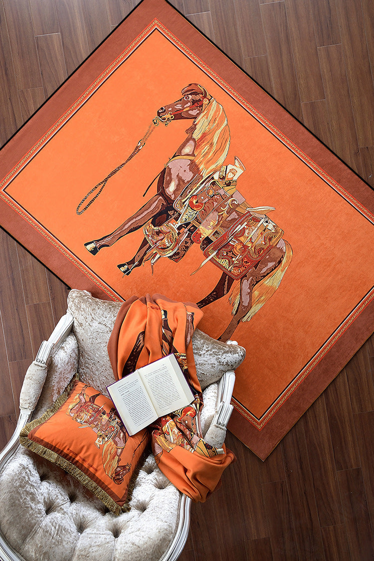 KTX-928339 Round Non-slip Polyester Carpet for Living Room and Bedroom