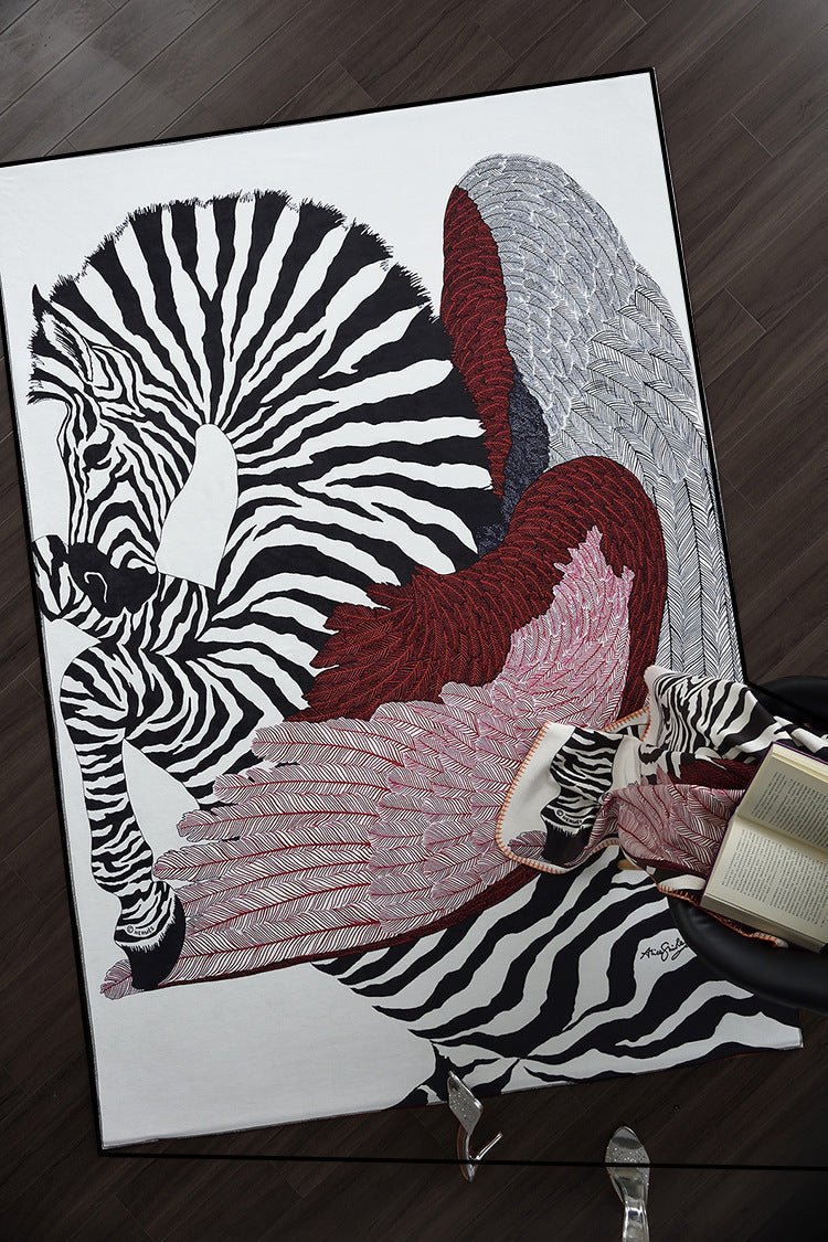 KTX-928339 Round Non-slip Polyester Carpet for Living Room and Bedroom