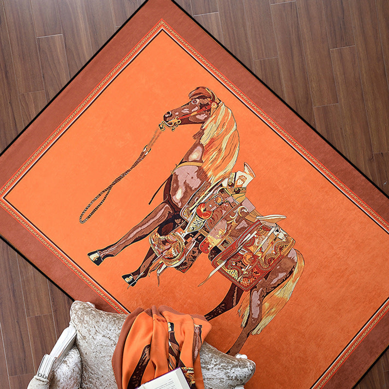 KTX-928339 Round Non-slip Polyester Carpet for Living Room and Bedroom