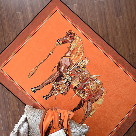 KTX-928339 Round Non-slip Polyester Carpet for Living Room and Bedroom