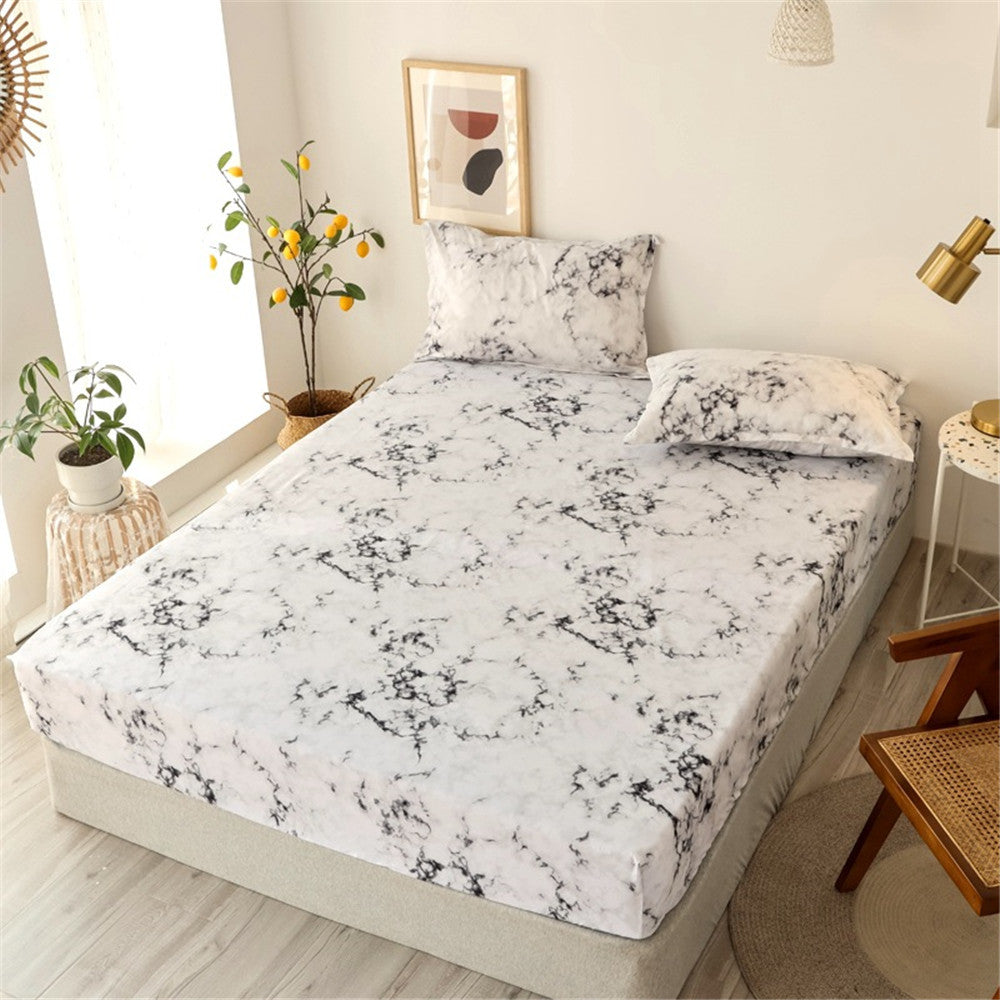 KTX-928467 Aloe Cotton Non-slip Mattress Protector Bed Sheet Cover with Floral Designs