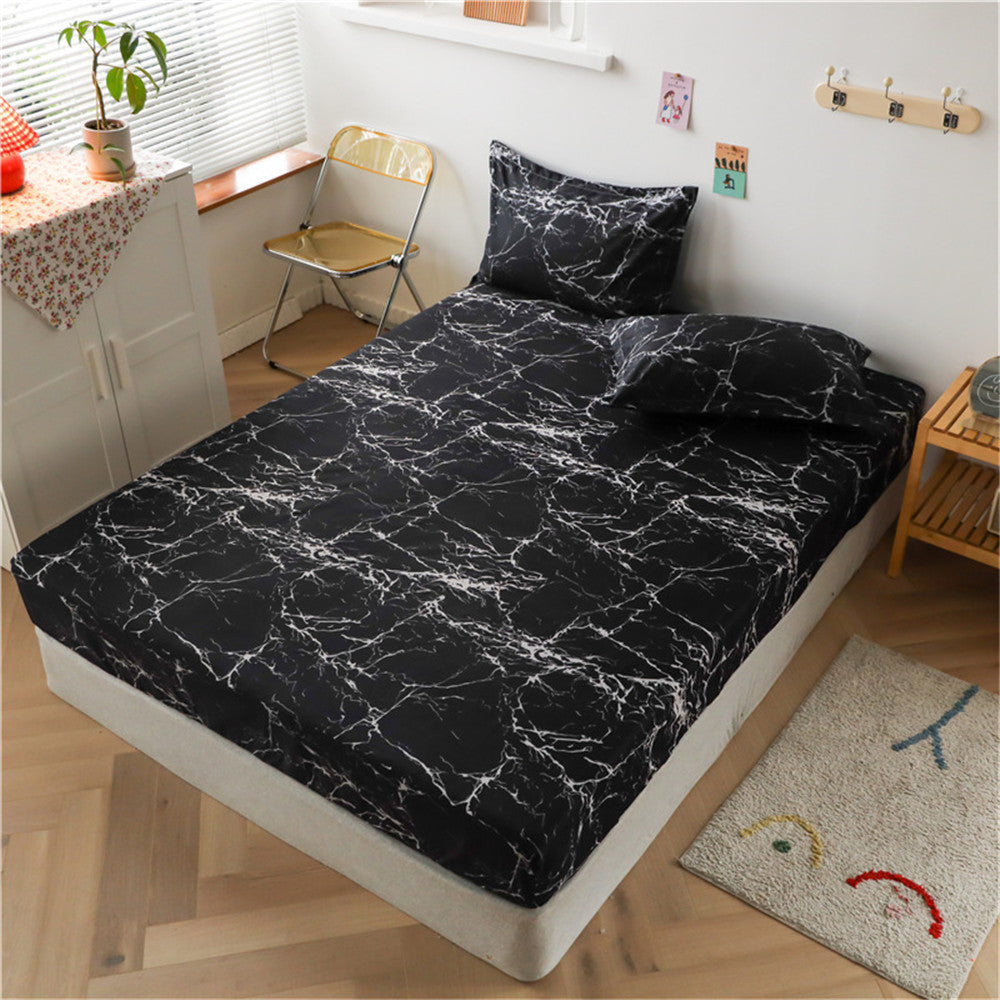 KTX-928467 Aloe Cotton Non-slip Mattress Protector Bed Sheet Cover with Floral Designs