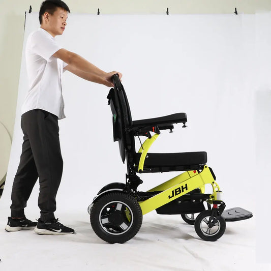 KTX-928531 Lightweight Foldable Electric Wheelchair with Automatic Folding Feature, 300KG Max Load, 35-40KM Range, Yellow