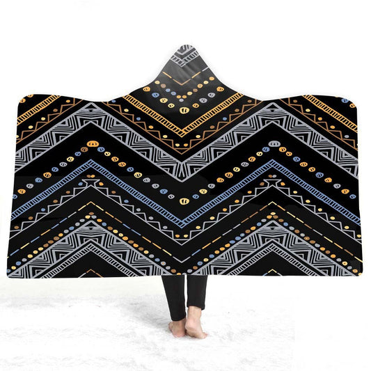 KTX-929491 Geometric 3D Digital Printing Hooded Cloak Blanket - Polyester Fiber, Multiple Sizes