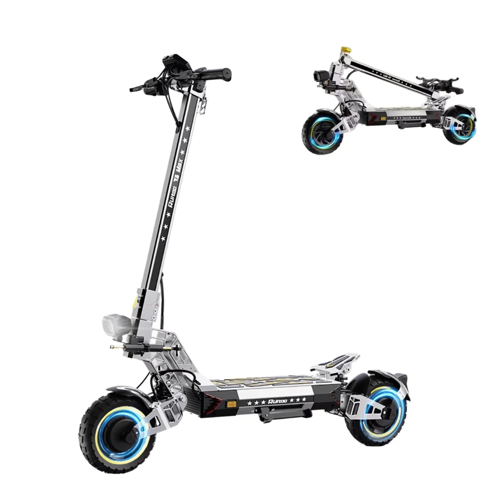 KTX-929683 Dual Motor Electric Scooter - 60-80 km Range, Hydraulic Braking, Waterproof, Foldable Design for Adults