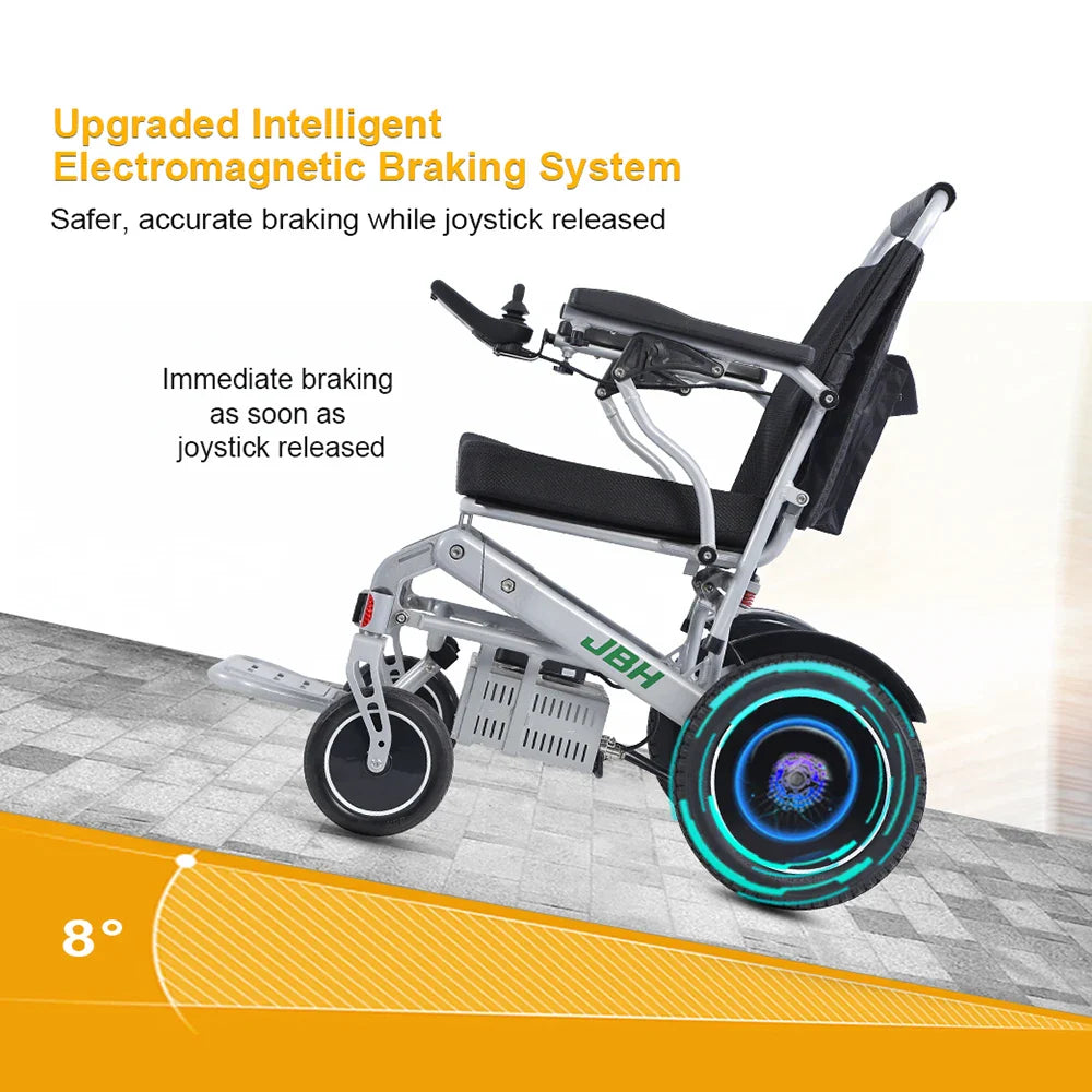 KTX-929683 Folding Electric Wheelchair for Seniors - 6 km/h Speed, 20 km Range, 120 kg Capacity, Aluminum Alloy Frame