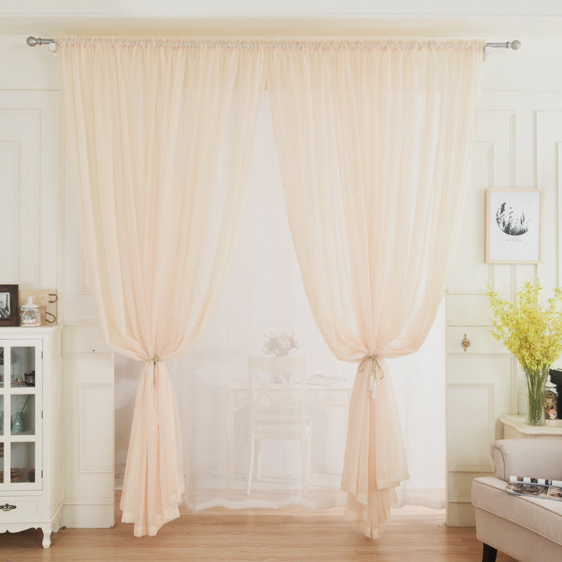 KTX-930515 Modern Light-Permeable Polyester Partition Screens for Living Room and Balcony Windows