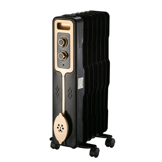 KTX-930579 Electric Oil Radiator Heater with Adjustable Thermostat and Safety Features for Home Use