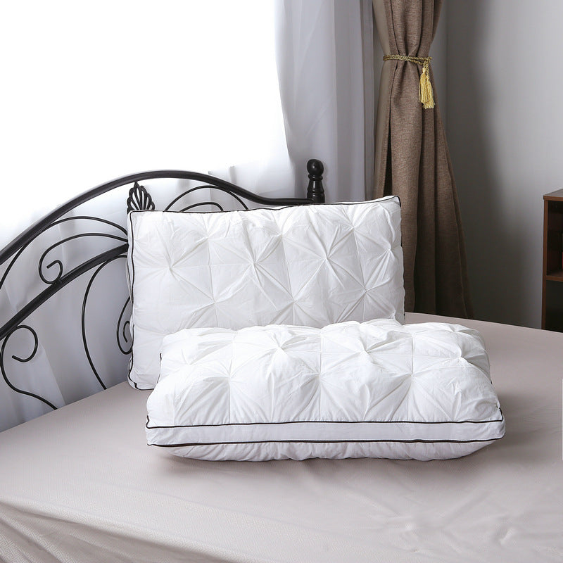 KTX-931091 Cotton Bread Twisted Flower Pillow with Feather Velvet Filling, 48 x 74 CM, White