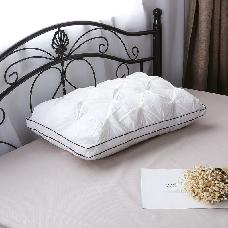 KTX-931091 Cotton Bread Twisted Flower Pillow with Feather Velvet Filling, 48 x 74 CM, White