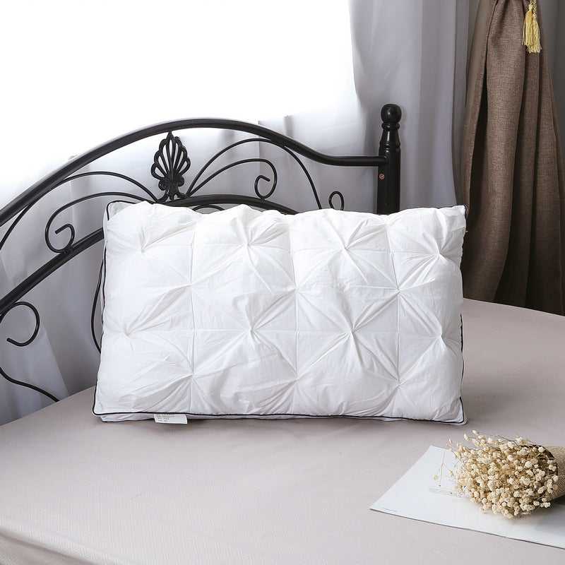 KTX-931091 Cotton Bread Twisted Flower Pillow with Feather Velvet Filling, 48 x 74 CM, White