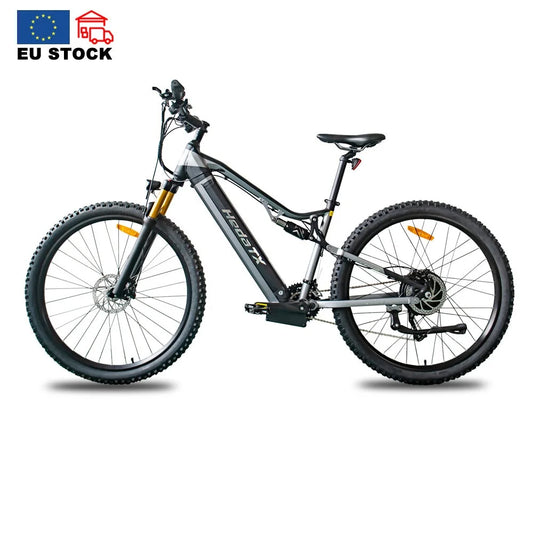 KTX-931283 1000W Full Suspension 29 Inch Electric Mountain Bike with 27 Speed Gears, Hydraulic Disc Brakes, and 60-70 Nm Torque
