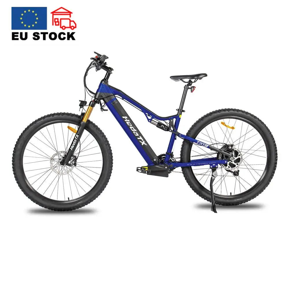 KTX-931283 1000W Full Suspension 29 Inch Electric Mountain Bike with 27 Speed Gears, Hydraulic Disc Brakes, and 60-70 Nm Torque