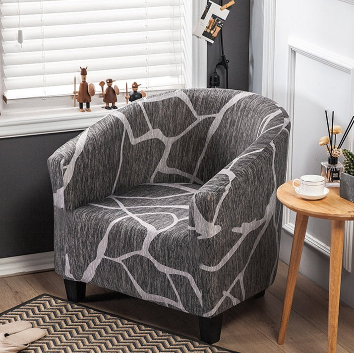 KTX-931859 Universal Small Semicircle Sofa Cover in Striped Design – Modern Polyester Dust Cover – 65x90cm