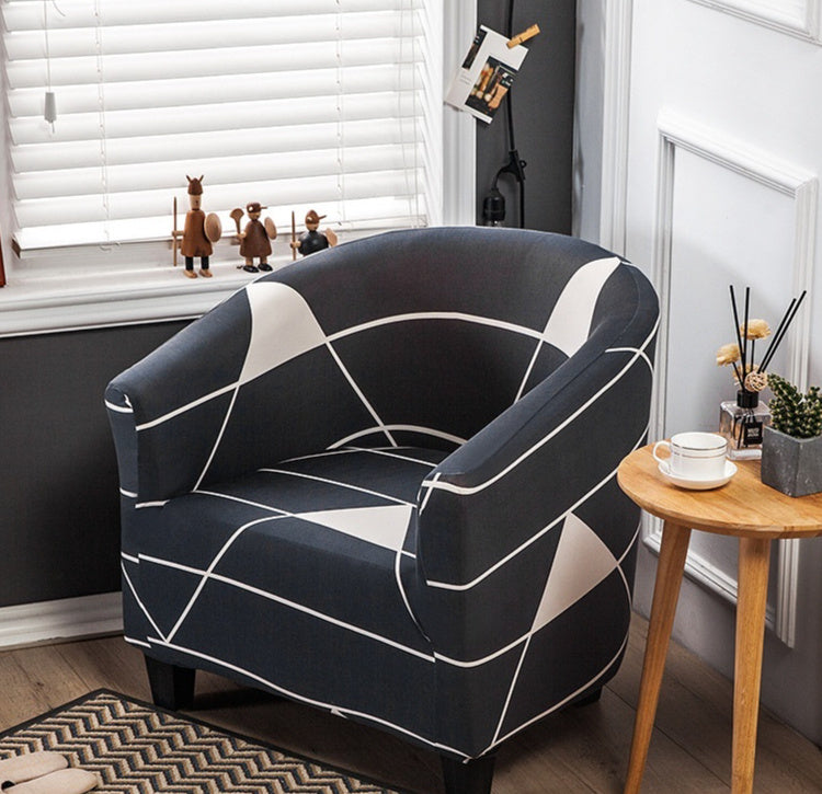 KTX-931859 Universal Small Semicircle Sofa Cover in Striped Design – Modern Polyester Dust Cover – 65x90cm