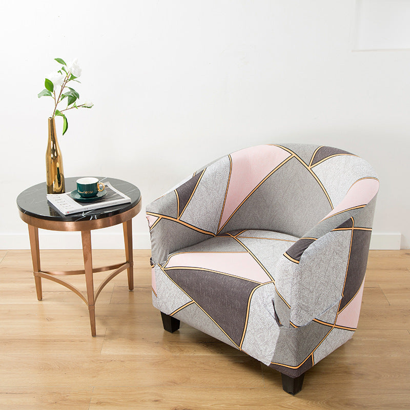 KTX-931859 Universal Small Semicircle Sofa Cover in Striped Design – Modern Polyester Dust Cover – 65x90cm