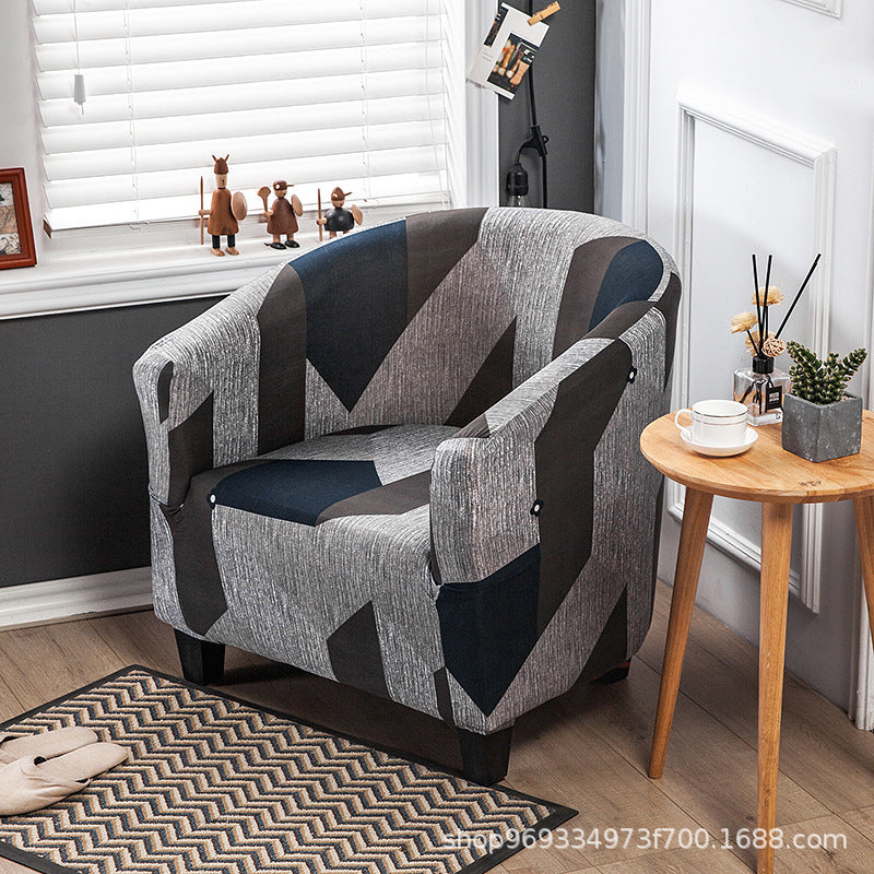 KTX-931859 Universal Small Semicircle Sofa Cover in Striped Design – Modern Polyester Dust Cover – 65x90cm