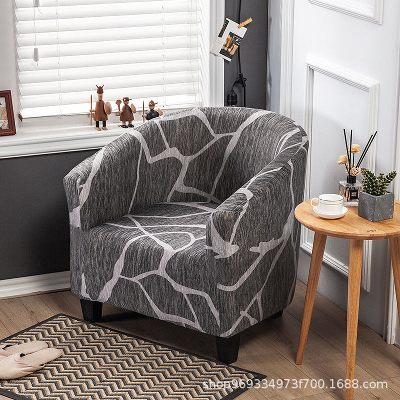 KTX-931859 Universal Small Semicircle Sofa Cover in Striped Design – Modern Polyester Dust Cover – 65x90cm