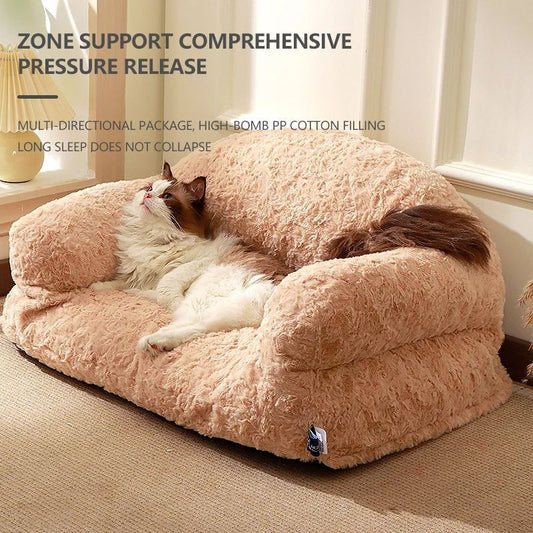 KTX-932243 Cozy All-Season Plush Pet Sofa Bed for Dogs and Cats - Durable, Non-Slip Design