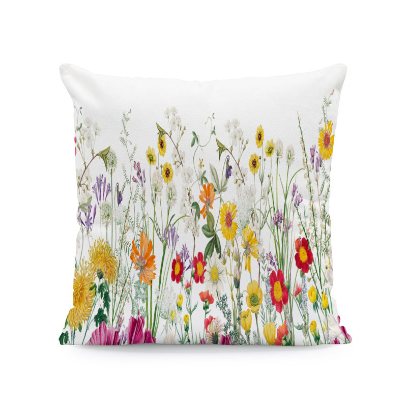 KTX-933011 Nordic Style Ink-Painting Plum Blossom Yellow Flower Cushion Cover 45x45cm