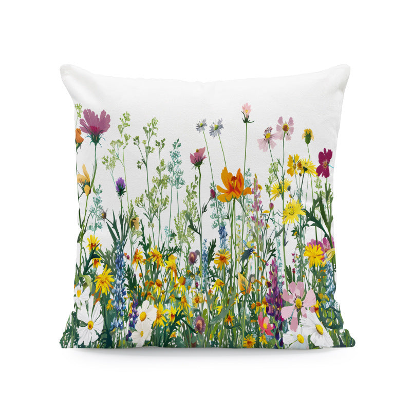 KTX-933011 Nordic Style Ink-Painting Plum Blossom Yellow Flower Cushion Cover 45x45cm