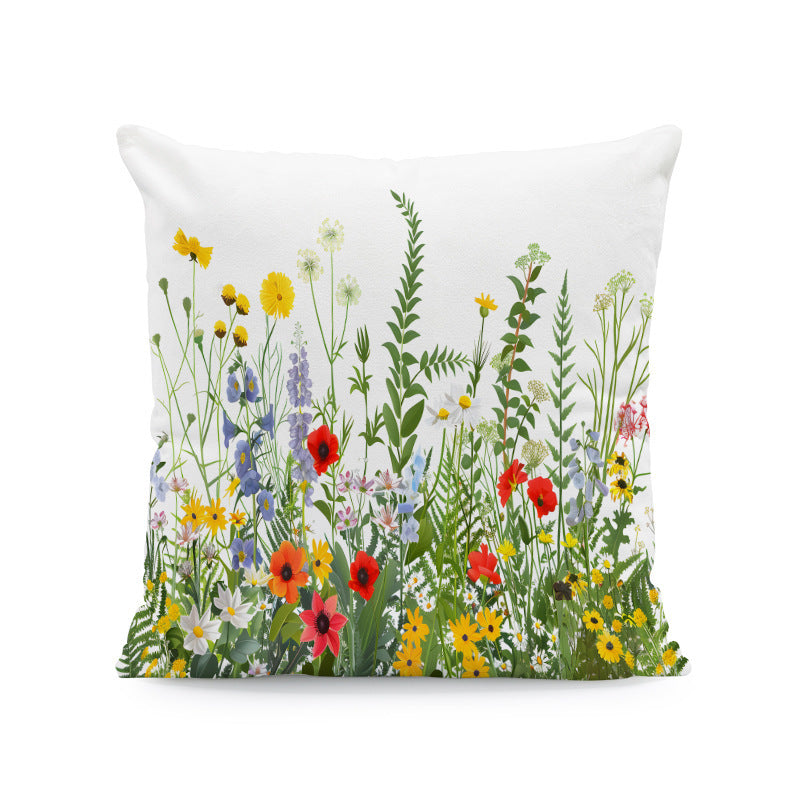 KTX-933011 Nordic Style Ink-Painting Plum Blossom Yellow Flower Cushion Cover 45x45cm