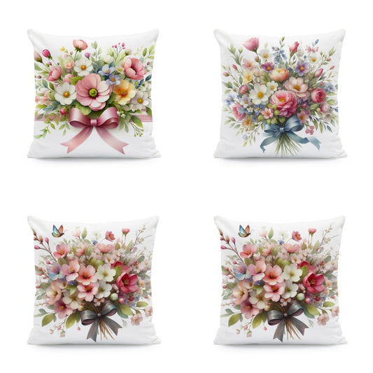 KTX-933011 Nordic Style Ink-Painting Plum Blossom Yellow Flower Cushion Cover 45x45cm