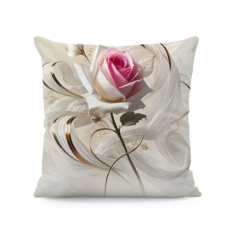 KTX-933011 Nordic Style Ink-Painting Plum Blossom Yellow Flower Cushion Cover 45x45cm