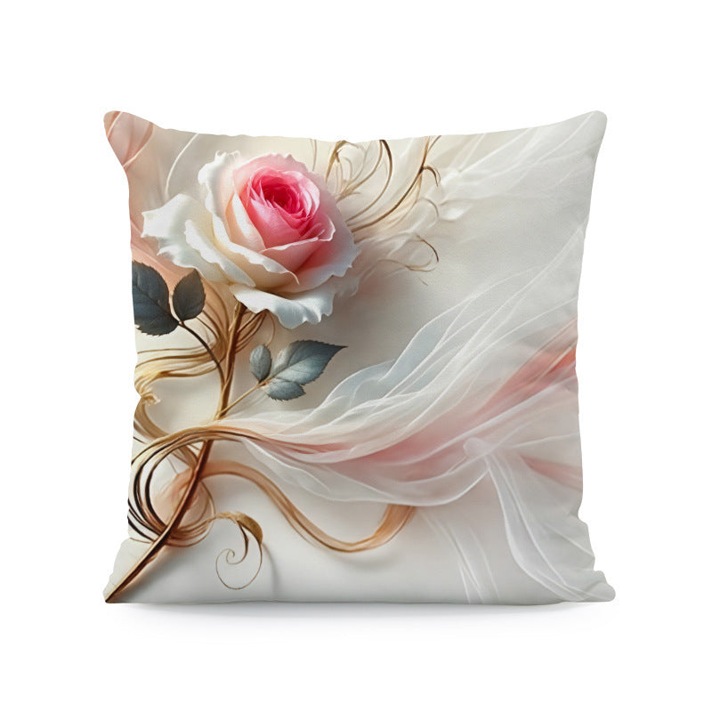 KTX-933011 Nordic Style Ink-Painting Plum Blossom Yellow Flower Cushion Cover 45x45cm