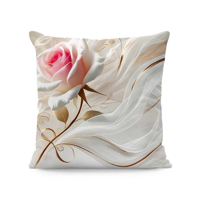 KTX-933011 Nordic Style Ink-Painting Plum Blossom Yellow Flower Cushion Cover 45x45cm